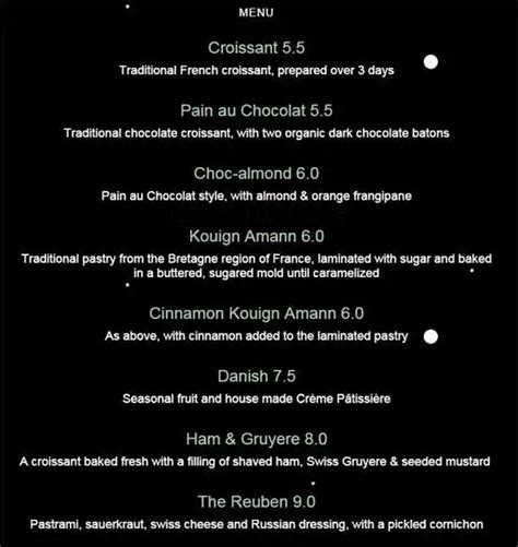 Lune Croissanterie Menu, Menu for Lune Croissanterie, Fitzroy ...