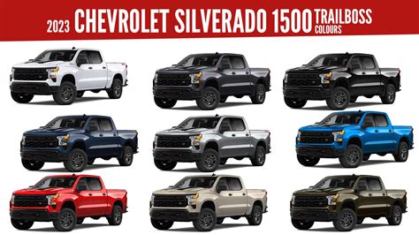 2023 Chevrolet Silverado 1500 Custom Trail Boss - All Color Options ...