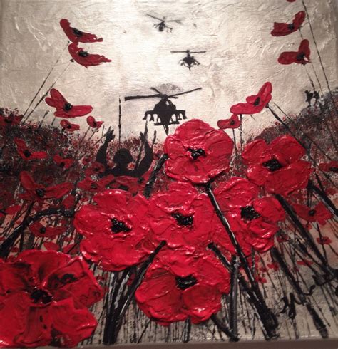 War Poppy Remembrance Soldier Original Painting Expressionism ...