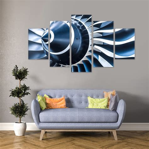 Aviation Turbine 5 Piece Canvas Wall Art – Vigor and Whim