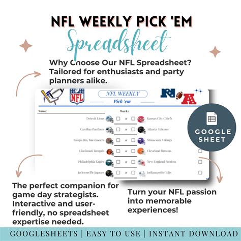 NFL 2023 Schedule Spreadsheet Game Tracker Planner Complete Template ...