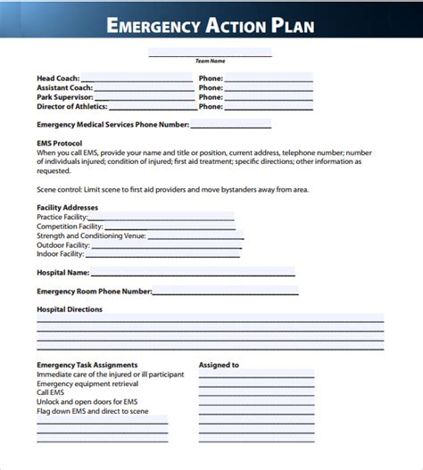 Facility Emergency Plan Template