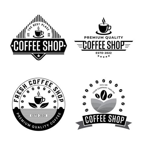 Coffee Logo Vector Illustration, Coffee Set Design. Vintage Retro ...