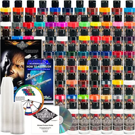 Buy Createx66 Wicked Colors 2oz Complete Colors Airbrush Paint Set ...