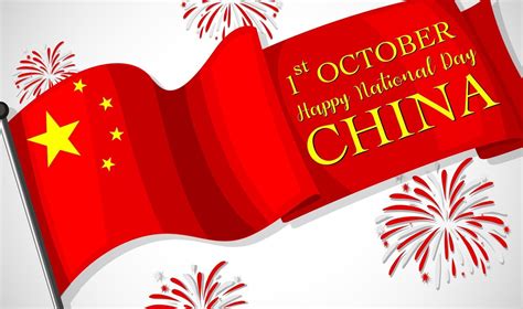 Happy China's National Day font on flag of China banner 2711176 Vector ...