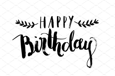 birthday calligraphy vector | Templates & Themes ~ Creative Market