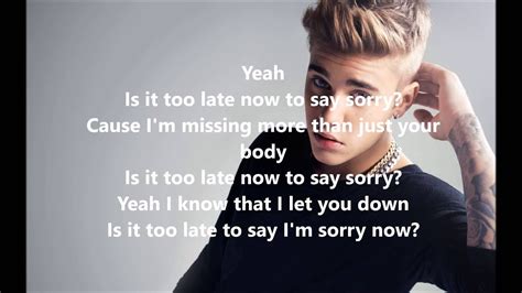 Sorry Justin Bieber Lyrics - Justin Bieber - Sorry (Latino Remix ...