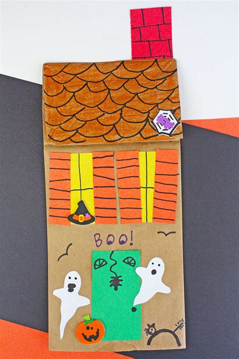 Paper Bag Haunted House Craft | Haunted house craft, Halloween paper ...