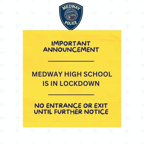 Medway High School is in lockdown | Medway Public Schools