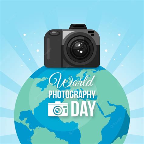 Premium Vector | Flat design world photography day theme