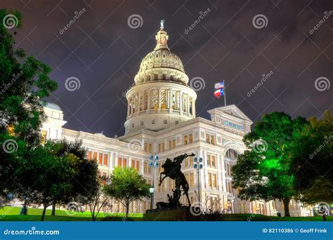 Austin, Texas Capital Building at Night Stock Photo - Image of texas ...