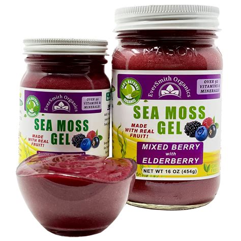 Organic Sea Moss Gel (Mixed Berry) -16 Ounce - Real Fruit - Wildcrafted ...