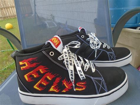 Heelys Pro Prints Skate Shoes Black Red Flame Mens hi… - Gem