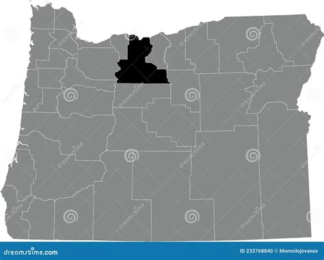 Location Map of the Wasco County of Oregon, USA Stock Vector ...