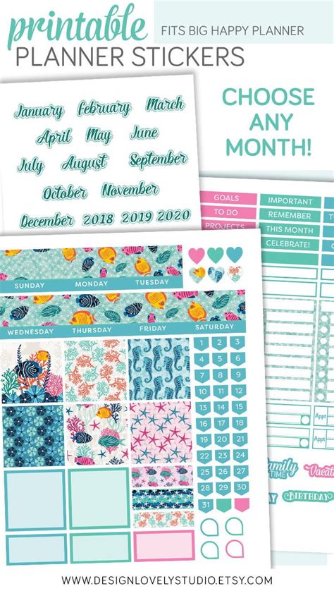 Monthly Planner Stickers Big Happy Planner Monthly Stickers - Etsy ...