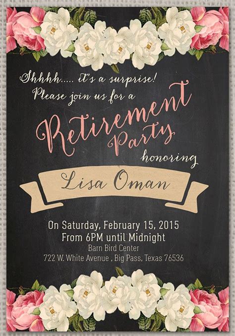 Retirement Party Invitation Template - Free Sample, Example & Format ...