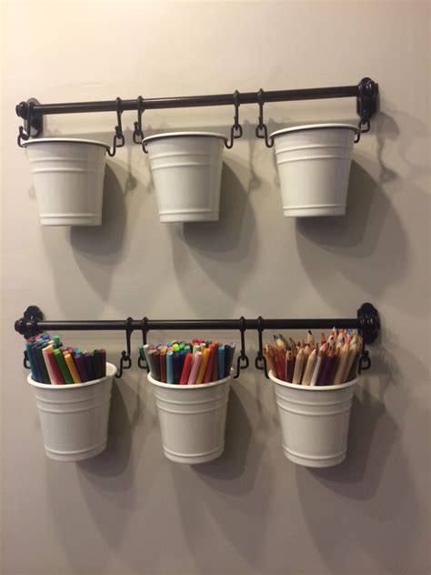 Cute storage idea! Hanging buckets | Organize your life, School room ...