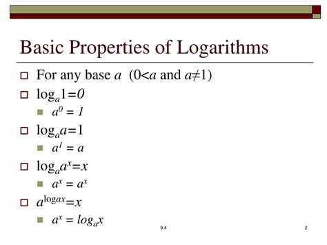 PPT - Section 9.4 Properties of Logarithms PowerPoint Presentation ...