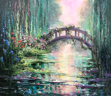 Claude Monet Painting on Canvas japanese Bridge - Etsy UK