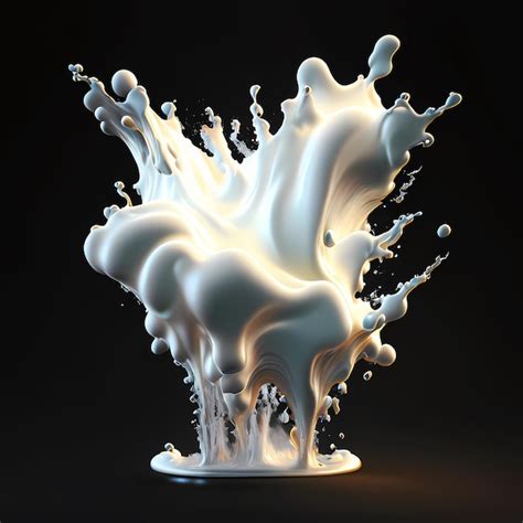 Premium AI Image | White milk splash on black background