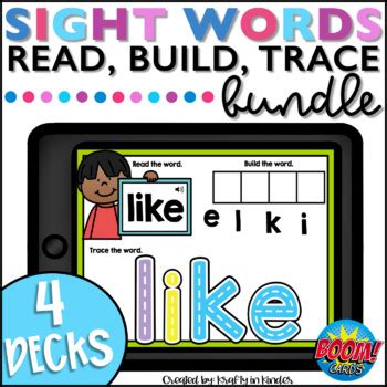 Kindergarten Sight Word Activities Sight Word Boom Cards | TPT