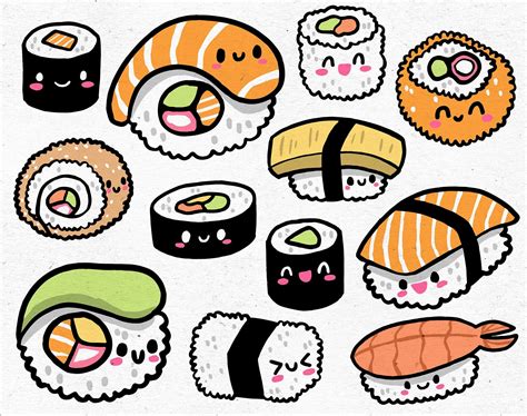 Cute Food Illustrations Sushi drawing cute For foodies who love to draw