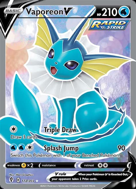 Vaporeon V EVS 172 | Pokemon TCG POK Cards