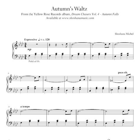 Autumn’s Waltz Sheet Music — Shoshana Michel