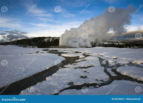 Old Faithful in Winter stock photo. Image of winter, awesome - 8224834