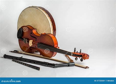 A Collection Of Traditional Irish Musical Instruments Royalty-Free ...