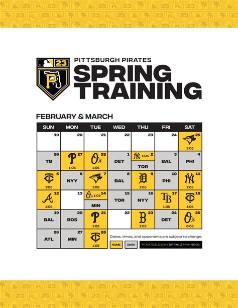 Printable Schedule | Pittsburgh Pirates