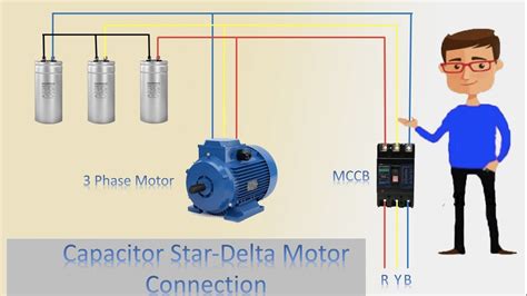 3 Phase Motor Capacitor Star Delta Connection | Motor | Star connection ...