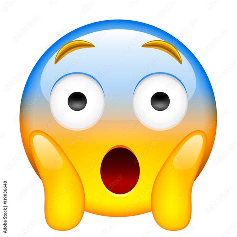 Face Screaming in Fear. Screaming in Fear Emoji Stock Vector | Adobe Stock