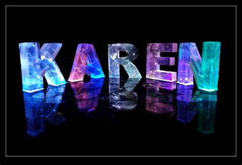 The Name Karen in 3D coloured lights | Karen, Cool lettering, Prosecco ...