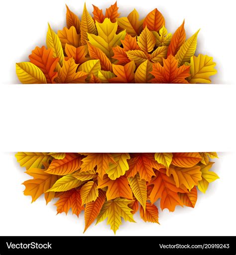 Autumn leaves circle with blank banner Royalty Free Vector