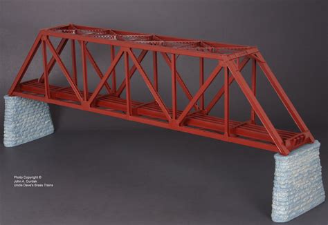 BRASS 1016-4 WARREN 165' THROUGH TRUSS BRIDGE 1 TRACK F/P OXIDE RED