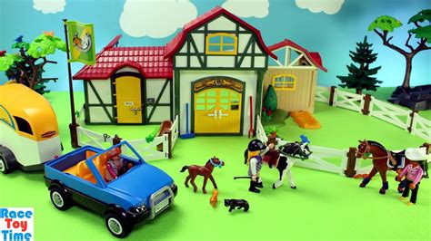 Playmobil Horse Stable Farm Build and Play Toys For Kids - YouTube