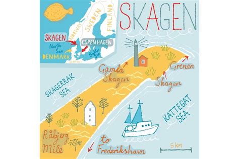 The shores of Skagen | Illustrated map, Skagen, Travel party