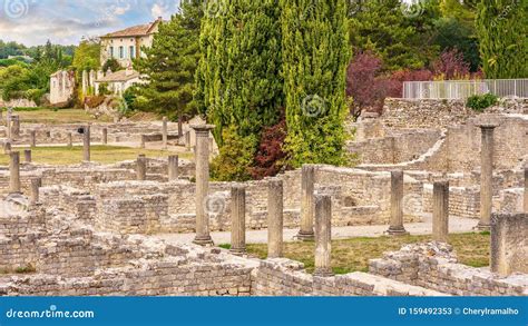 Beautiful Roman Ruins in Vaison-la-romaine, France. Stock Image - Image ...