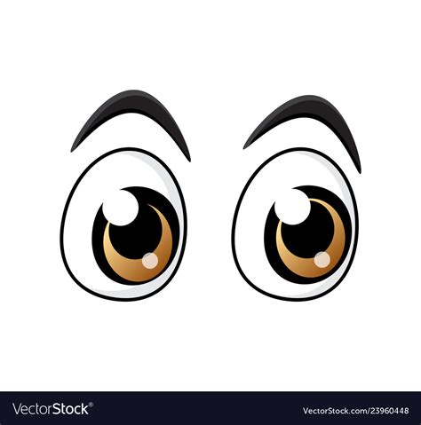 Brown cartoon character eyes set isolated Vector Image