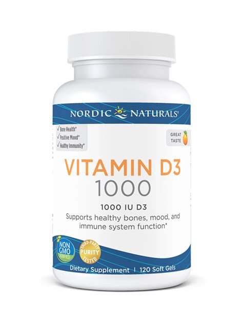 Nordic Naturals Vitamin D3, 1000 IU 120 Softgels