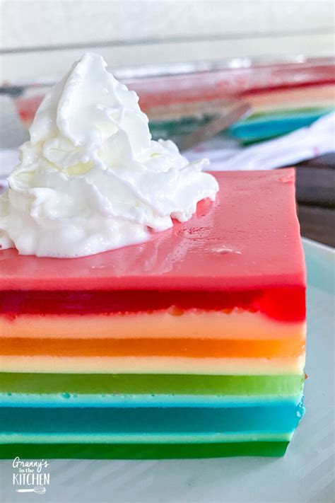 Layered Rainbow Jello (Vintage Recipe) - Granny's in the Kitchen