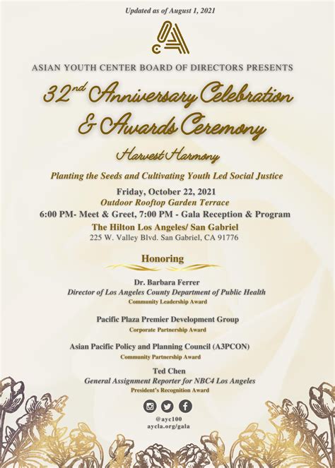 AYC's 32nd Anniversary Celebration & Awards Ceremony — Asian Pacific ...