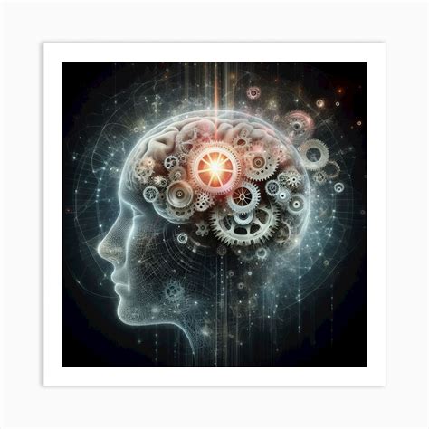 Human Brain With Gears Art Print by VisualVibes4U - Fy