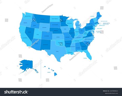 United States America Usa Regions Map Stock Vector (Royalty Free ...