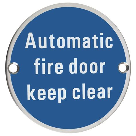 Automatic Fire Door Keep Clear Symbol 76mm Signage | e-Hardware