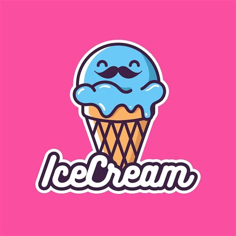 Premium Vector | Ice cream logo with cone