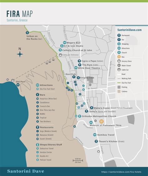 35 Maps of Santorini - Hotels, Towns, Beaches, Hikes, & Ferry Port