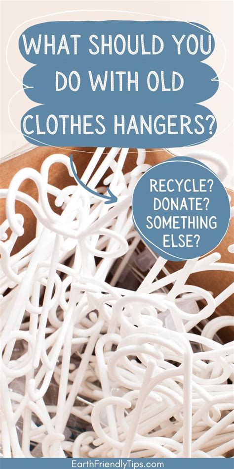 Picture of white plastic clothes hangers piled in box with text overlay ...