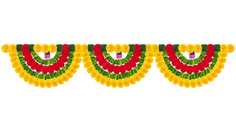 Flower Garland Decoration Toran For Happy Diwali Vector, Indian Flower ...